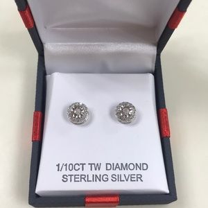 FINAL SALE 1/10 CT TW Diamond Sterling Sil Earring